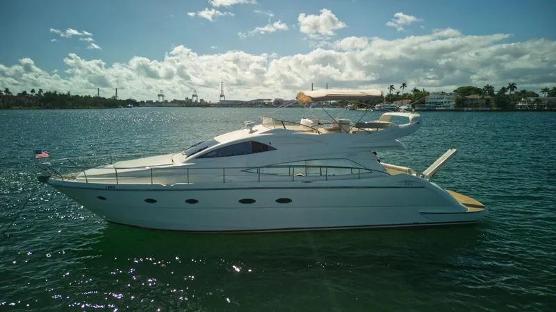 2003 Aicon Yacht 56 Yacht Photos Pics Aicon 56 yacht from 2003 cruising on a sunny day.