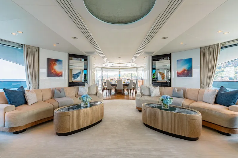 After You Yacht Photos Pics Luxurious interior of 2011 Heesen 55m yacht with elegant seating and modern decor.