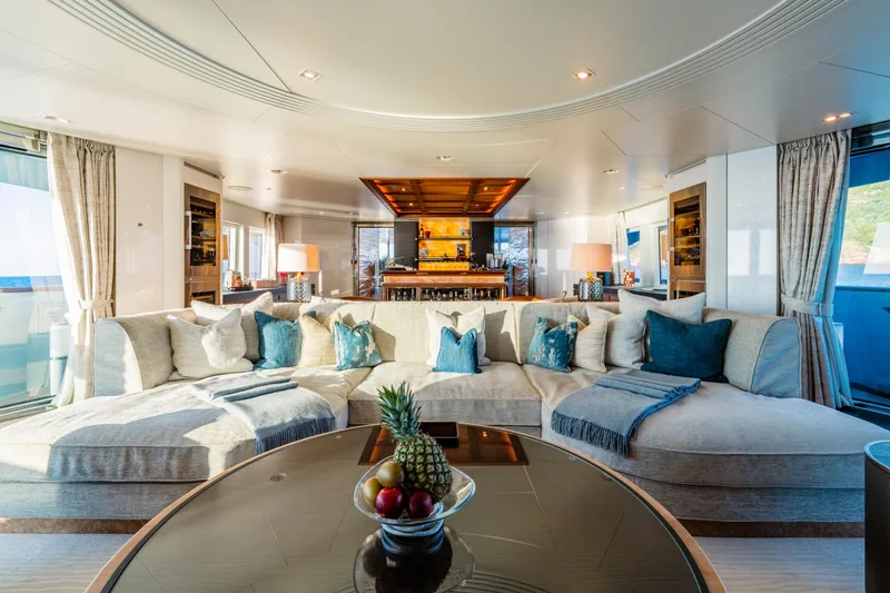 After You Yacht Photos Pics Luxurious interior of 2011 Heesen 55m yacht with elegant seating and decor.