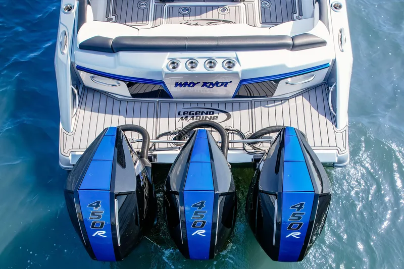  Yacht Photos Pics 2022 Nor-Tech 390 Center Console with triple 450R engines on water.