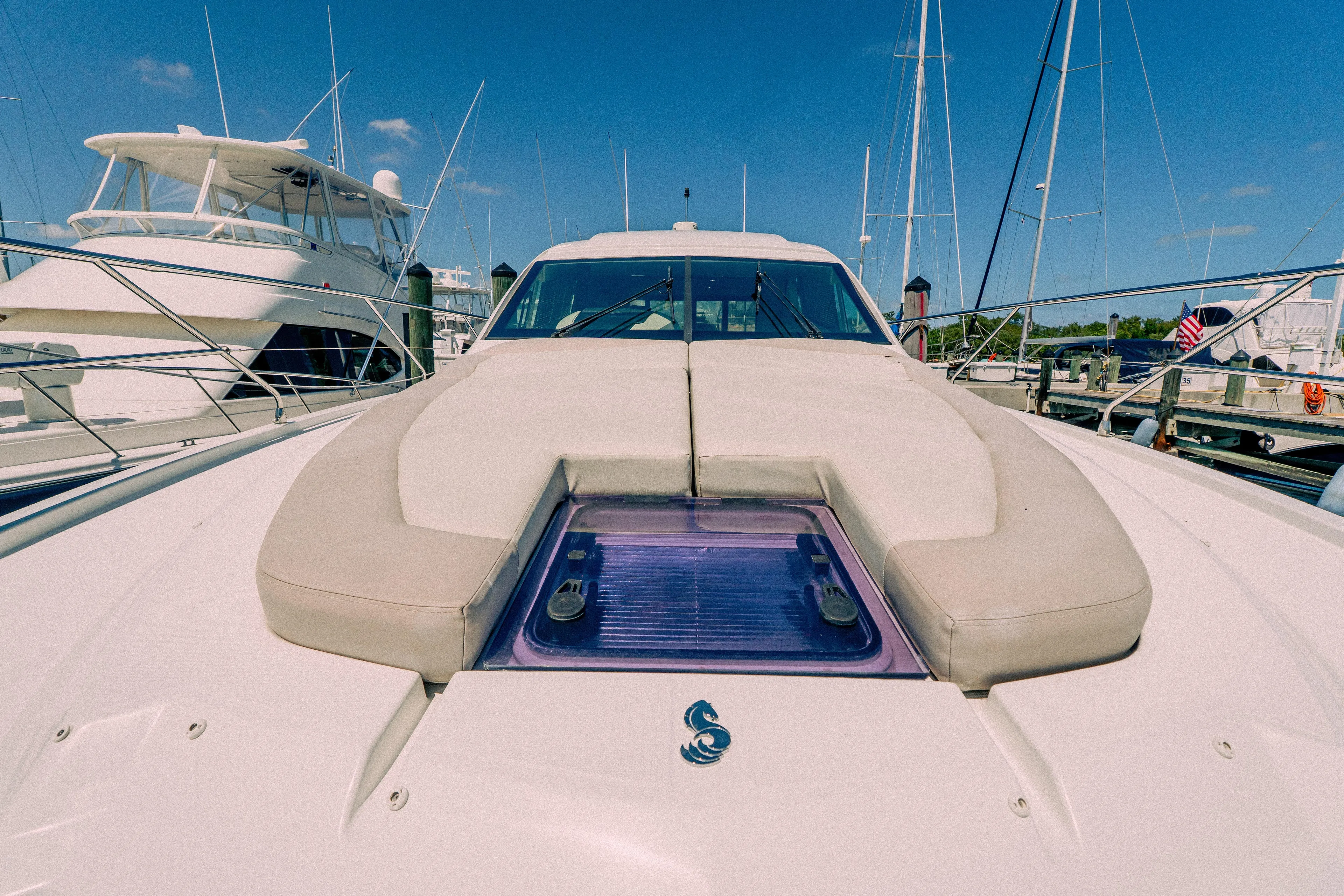 Gracia Yacht Photos Pics 2019 Beneteau Gran Turismo 50 yacht, docked, showcasing sleek design and luxury features.