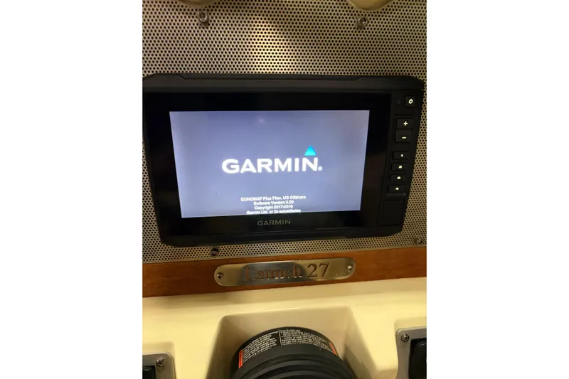  Yacht Photos Pics Garmin display on 2020 Chris-Craft Launch 28 GT boat dashboard.