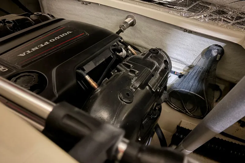  Yacht Photos Pics Engine compartment of 2020 Chris-Craft Launch 28 GT with Volvo Penta engine.