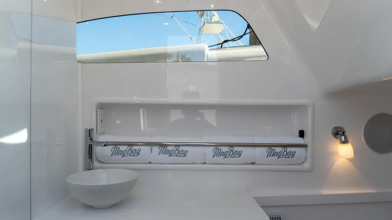  Yacht Photos Pics Interior of 2026 Mag Bay 43 CC boat with sleek design and modern amenities.