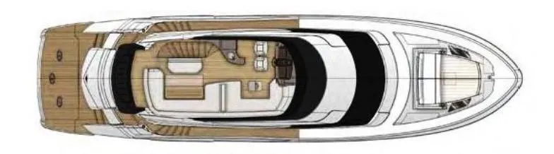  Yacht Photos Pics Top view layout of a 2013 Marquis 630 yacht, showcasing interior and deck design.