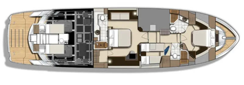  Yacht Photos Pics Floor plan of a 2013 Marquis 630 yacht, showcasing interior layout and design.