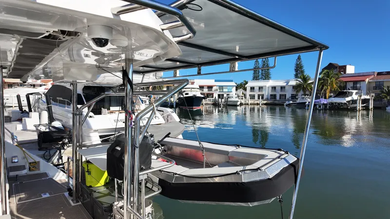 Tut Yacht Photos Pics Leopard 42 Sail 2025 in a sunny marina.