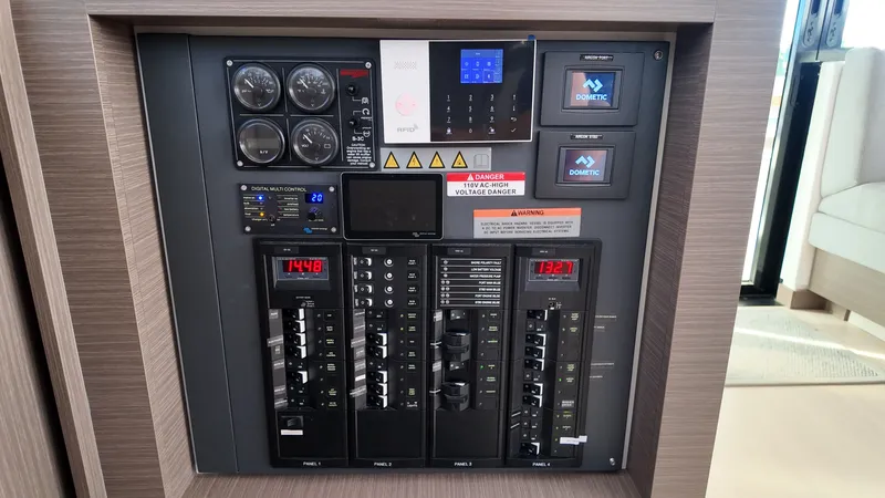 Tut Yacht Photos Pics Electrical control panel of Leopard 42 Sail 2025 yacht.