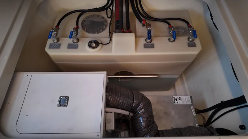 Tut Yacht Photos Pics Interior view of Leopard 42 Sail 2025 with technical components.