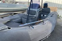 2020 Grand G420 inflatable boat with seating and console, docked outdoors.