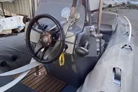 2020 Grand G420 boat interior with steering wheel and control panel.