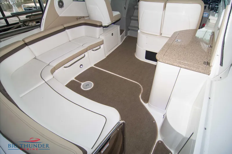 Yacht Photos Pics Interior of 2016 Sea Ray 370 Sundancer boat with spacious seating and modern design.