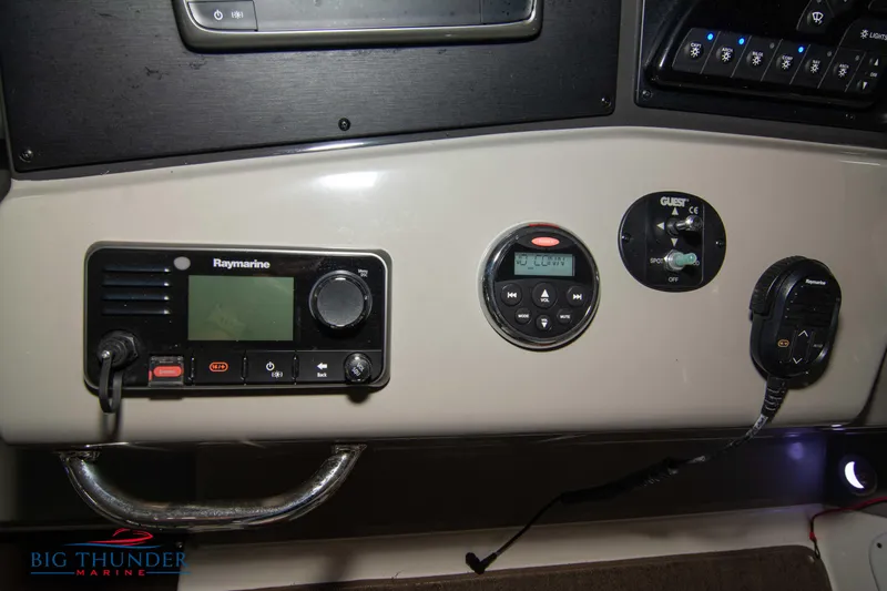  Yacht Photos Pics Control panel of 2016 Sea Ray 370 Sundancer with radio and gauges.
