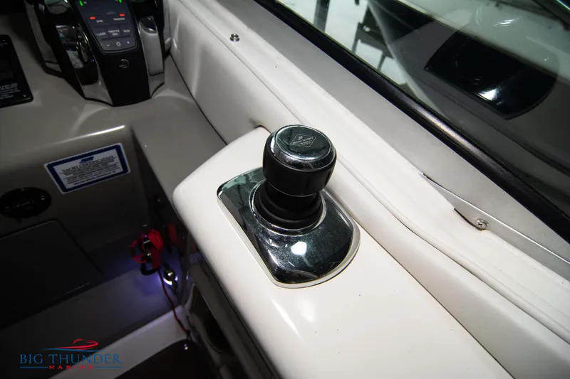  Yacht Photos Pics Control panel of 2016 Sea Ray 370 Sundancer boat, featuring joystick navigation.