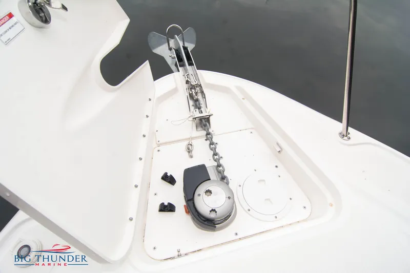  Yacht Photos Pics Anchor system on 2016 Sea Ray 370 Sundancer boat deck.