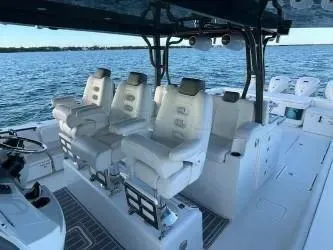  Yacht Photos Pics 2019 HCB 53 Sue&ntilde;os boat interior with luxurious seating on open water.