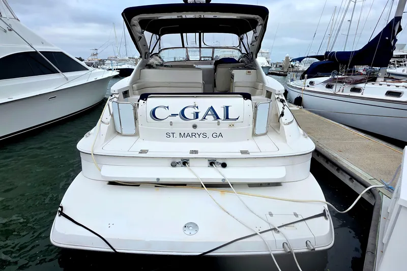  Yacht Photos Pics 2002 Regal Commodore 4260 yacht docked at marina, named "C-GAL," St. Marys, GA.