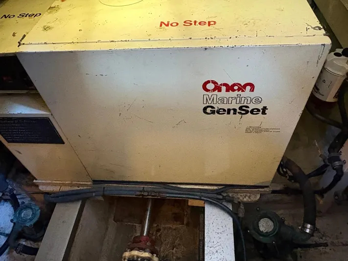  Yacht Photos Pics Onan Marine GenSet in 1986 Grand Banks 36 Classic engine room.