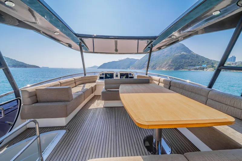 Mcy 70 Hk Yacht Photos Pics Luxurious 2014 Monte Carlo Yachts MCY 70 with spacious deck and scenic ocean view.