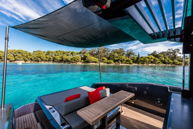 Mazu 42 Yacht Photos Pics Luxurious 2025 Mazu Yachts 42 with scenic ocean view and modern deck design.