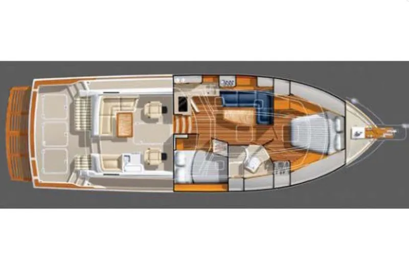 True Blue Yacht Photos Pics Floor plan of a 2005 Sabre 42 Express yacht, showcasing interior layout and design.