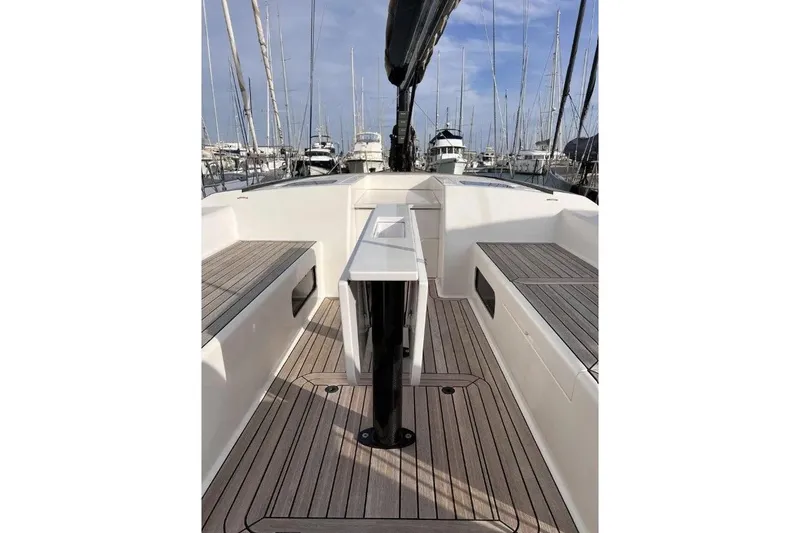 SueÑo Yacht Photos Pics 2016 Ice Yachts 62 deck with sleek design and modern features in marina setting.