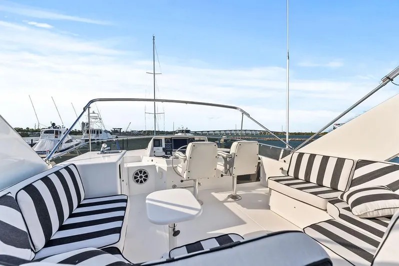Five O'clock Yacht Photos Pics Wraparound guest seating on bridge