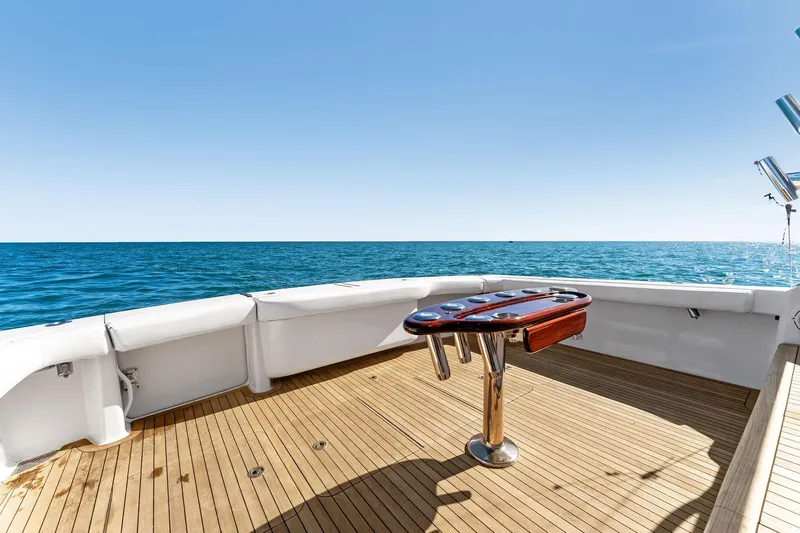 Hog Wild Yacht Photos Pics 2007 Viking 52 Open yacht deck with ocean view and fishing station.