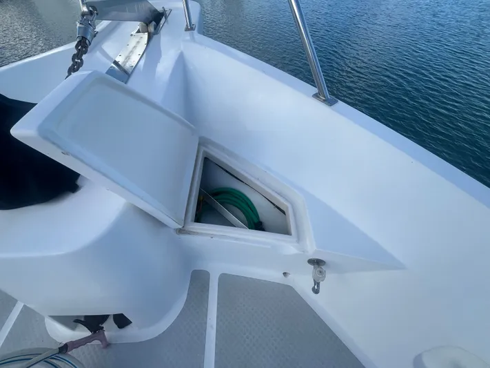 September Song Yacht Photos Pics DeFever 55 Yacht 2007 with open storage compartment at the bow.