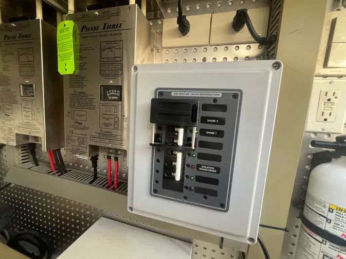 September Song Yacht Photos Pics Electrical panel setup on a 2007 DeFever 55 yacht.