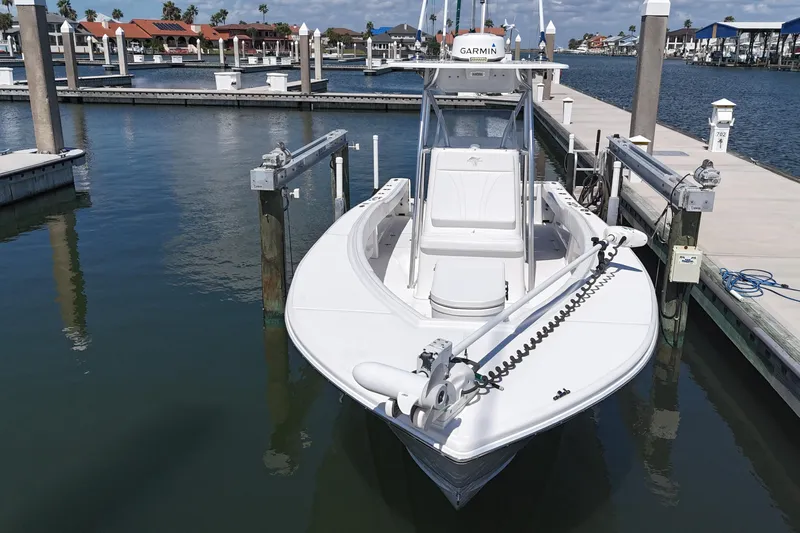 Cherokee Yacht Photos Pics 2022 Ocean Runner 29 Center Console boat docked at marina.