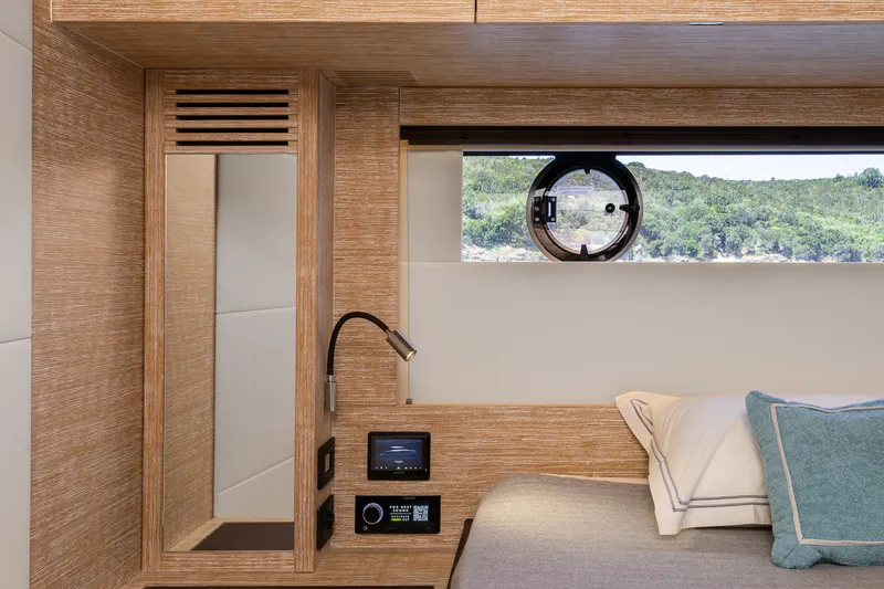 M/y Rubi Yacht Photos Pics Luxurious interior of 2024 Pardo Yachts GT52 with elegant wood finish and modern amenities.