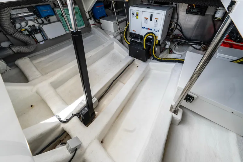 Sea-curitini Yacht Photos Pics Engine room of 2024 Astondoa 377 yacht, featuring modern equipment and clean design.