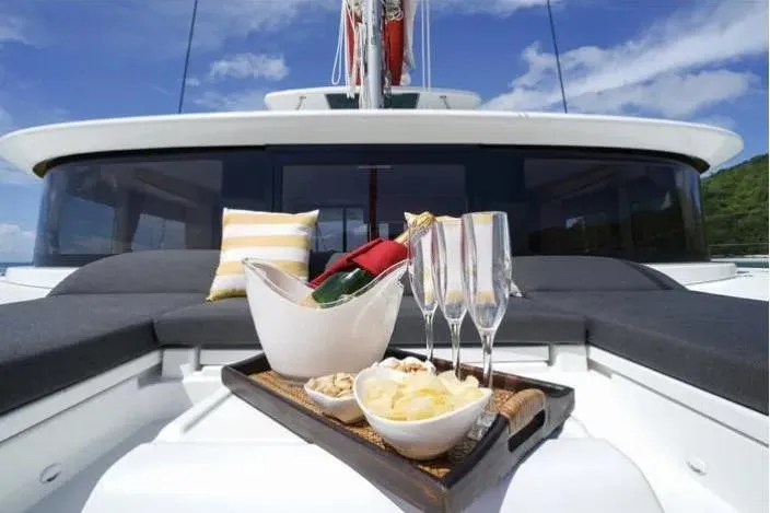 Cc Princess Yacht Photos Pics Luxurious Lagoon 46 yacht with champagne and snacks on deck, 2020 model.