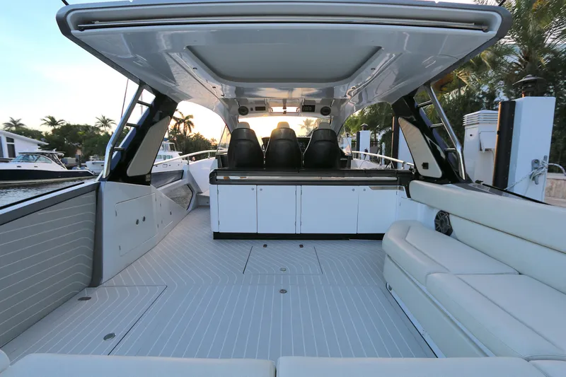 Sapore Di Mare Yacht Photos Pics Azimut 47 VERVE 2022 luxury yacht interior with sleek seating and modern design.