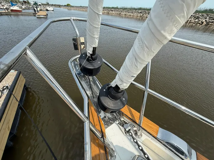 Chapter 9 Yacht Photos Pics Sailboat deck view, Tartan 4000, 2012 model, docked at marina.