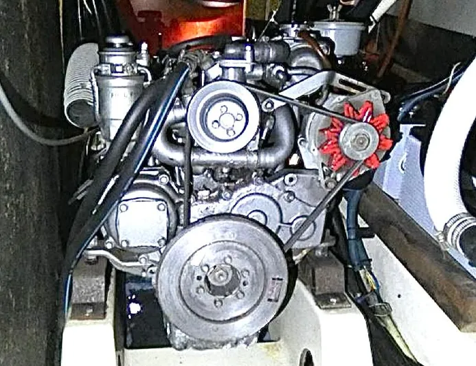 Princessa Yacht Photos Pics Engine of 2000 Beneteau 44 Center Cockpit sailboat, detailed view.