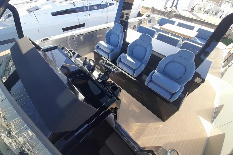  Yacht Photos Pics Luxury interior of 2026 Pardo Yachts 43 with plush seating and sleek design.