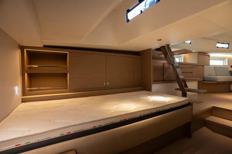  Yacht Photos Pics Luxurious interior of 2026 Pardo Yachts 43, featuring a cozy cabin with modern design.