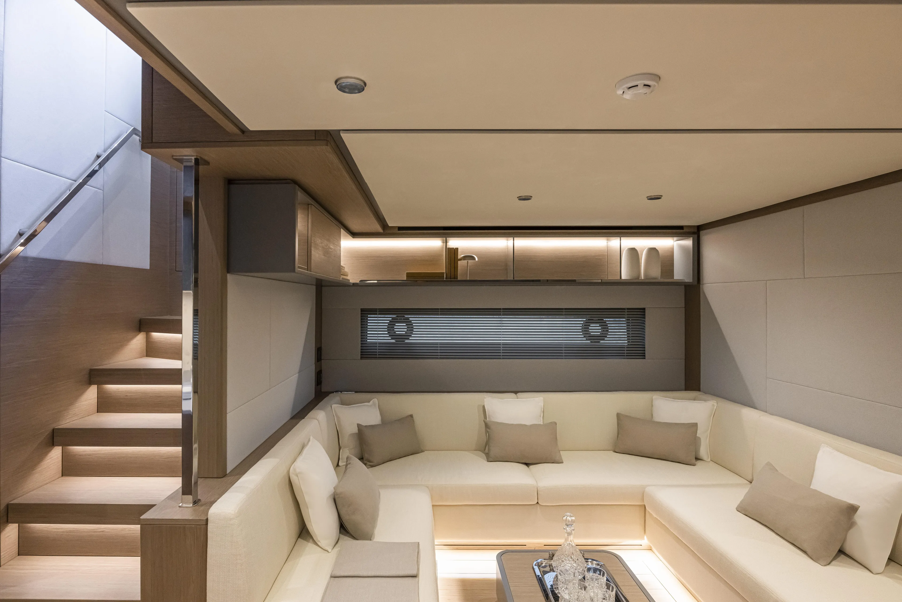Pardo 75 Gt Yacht Photos Pics Luxurious interior of 2026 Pardo Yachts 75GT with modern seating and elegant decor.