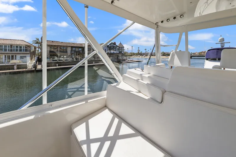 Legacy Yacht Photos Pics 2004 Cabo 40 Flybridge Convertible yacht interior with waterfront view.