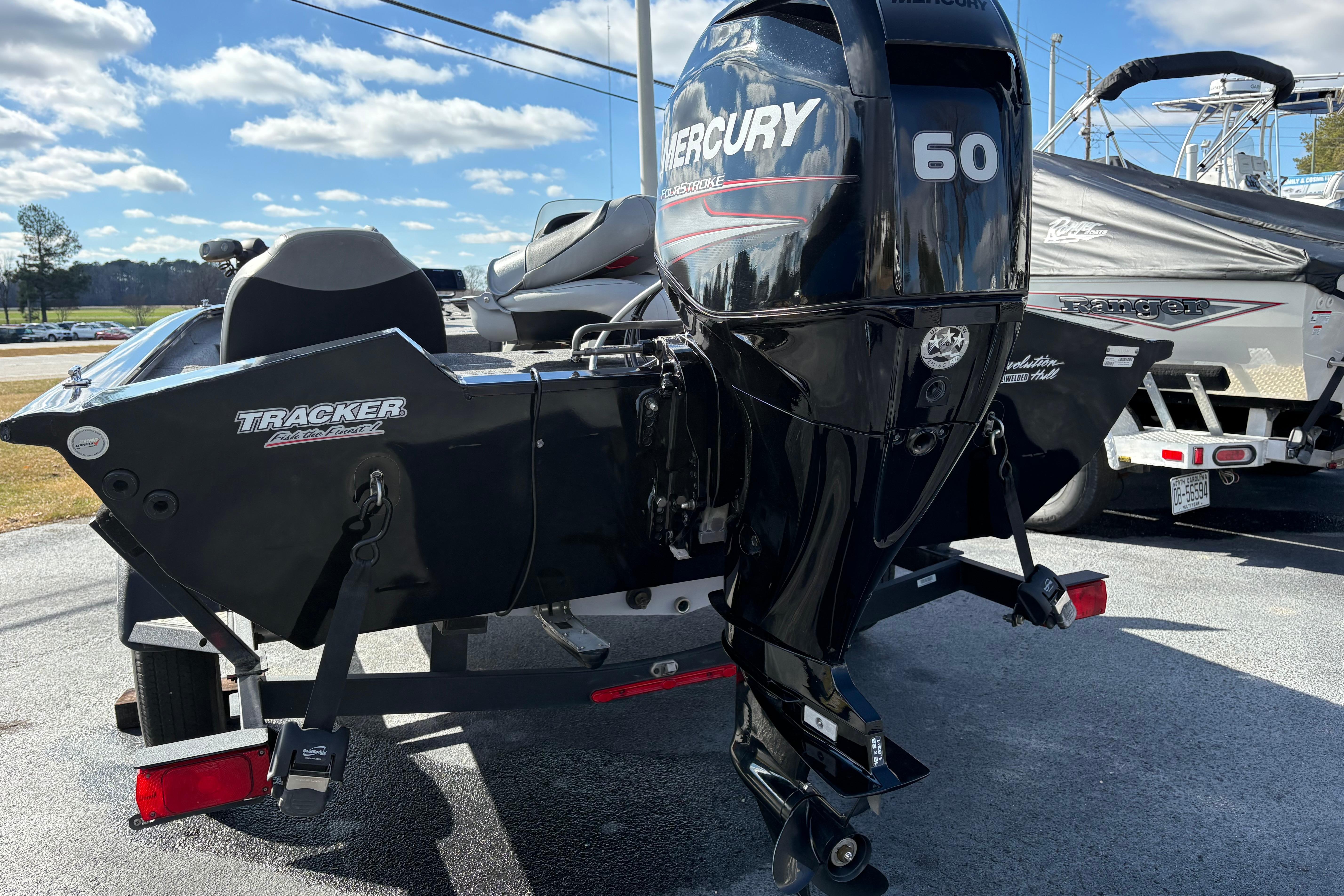 2017 Tracker Pro Team 175 TXW boat with Mercury 60 outboard motor.
