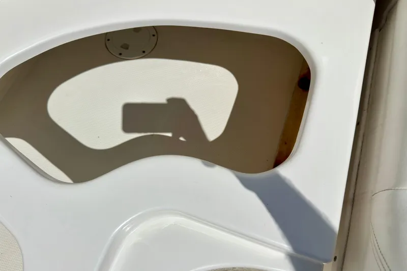 Lonie Marie Yacht Photos Pics Shadow on Sea Ray 340 Sundancer 2008 boat deck, capturing a smartphone silhouette.