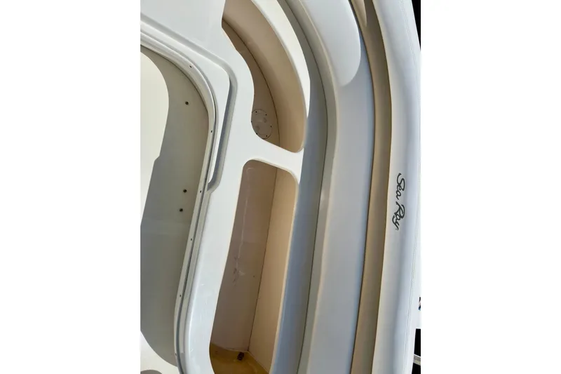 Lonie Marie Yacht Photos Pics 2008 Sea Ray 340 Sundancer boat interior detail with logo visible.