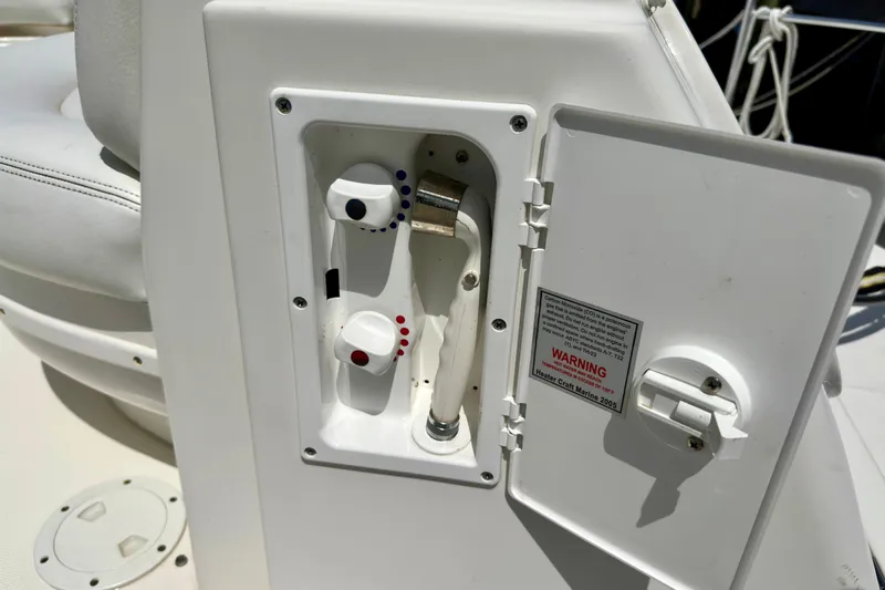 Lonie Marie Yacht Photos Pics Control panel on a 2008 Sea Ray 340 Sundancer boat, featuring temperature dials.