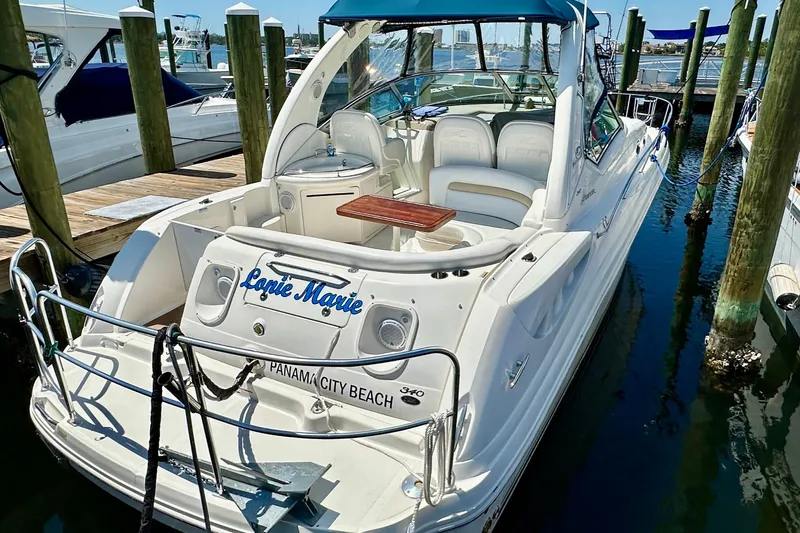 Lonie Marie Yacht Photos Pics 2008 Sea Ray 340 Sundancer docked at Panama City Beach marina.