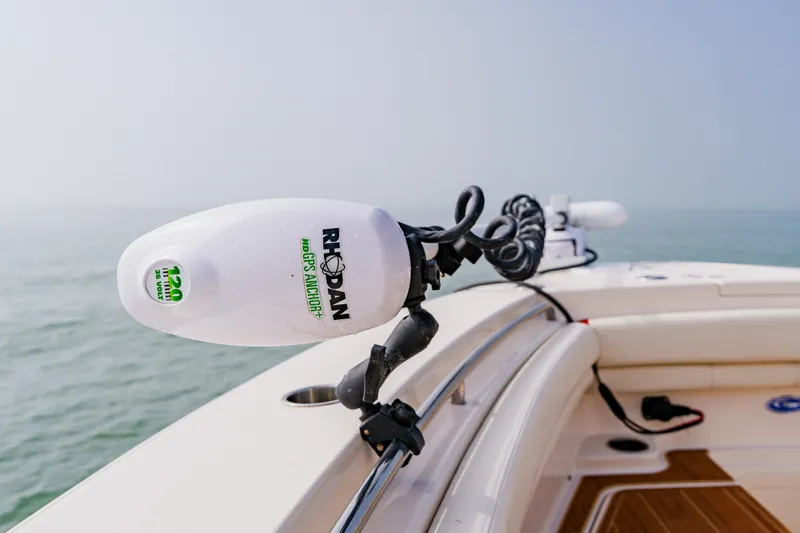  Yacht Photos Pics 2021 Grady-White Canyon 306 with Rhodan GPS Anchor system on calm water.