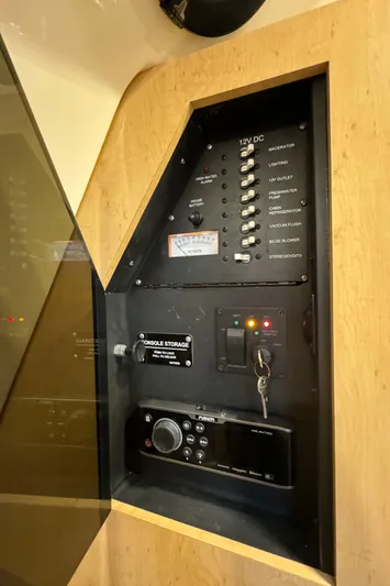  Yacht Photos Pics Electrical panel of a 2017 Boston Whaler 370 Outrage boat.