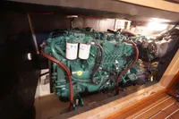 Engine compartment of a 2004 Elling E3 Ultimate yacht, showcasing detailed mechanical components.