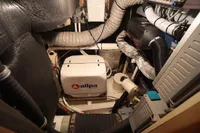 Engine room of a 2004 Elling E3 Ultimate yacht with Allpa equipment.